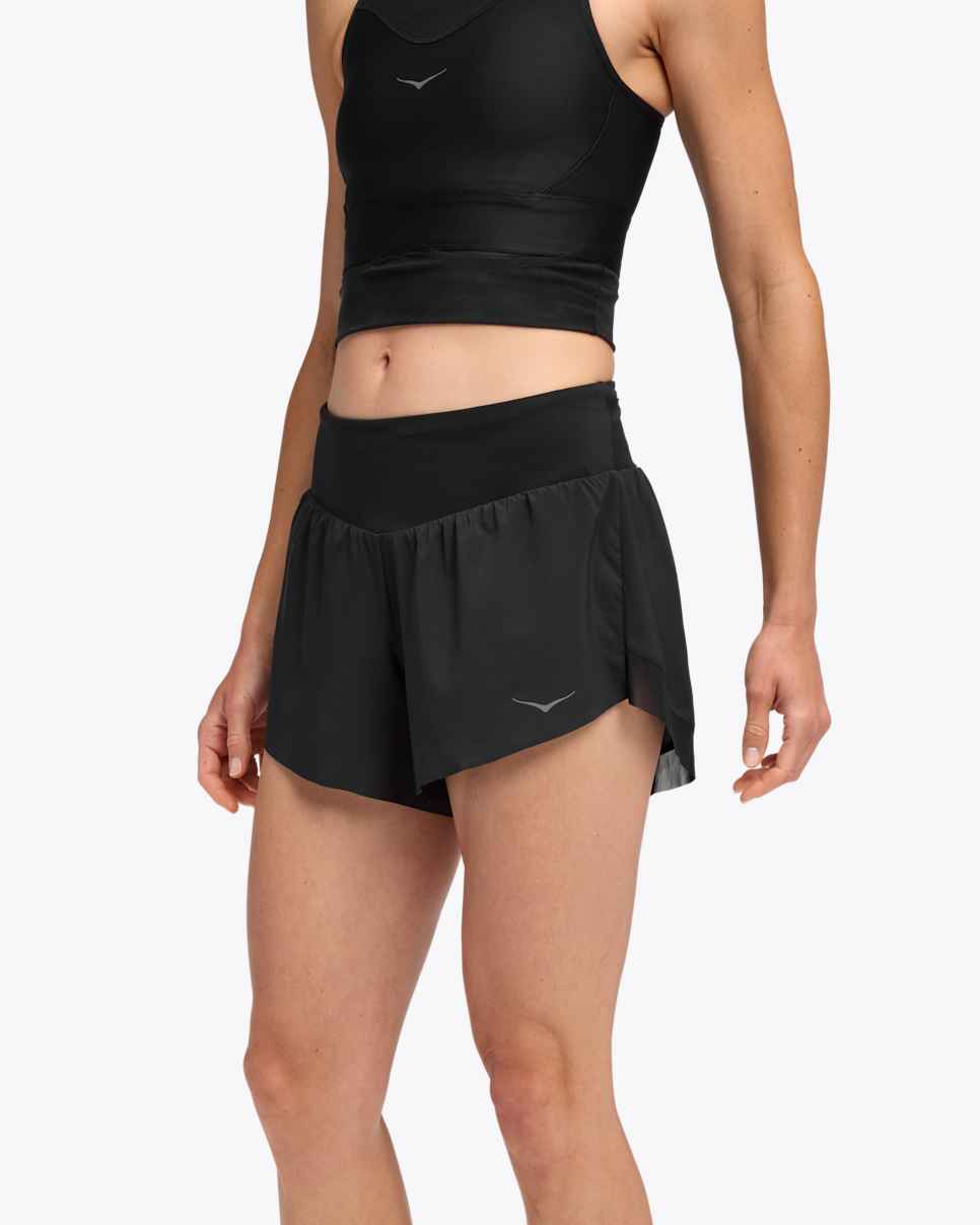 HOKA Glide 4 pulgadas corto negro