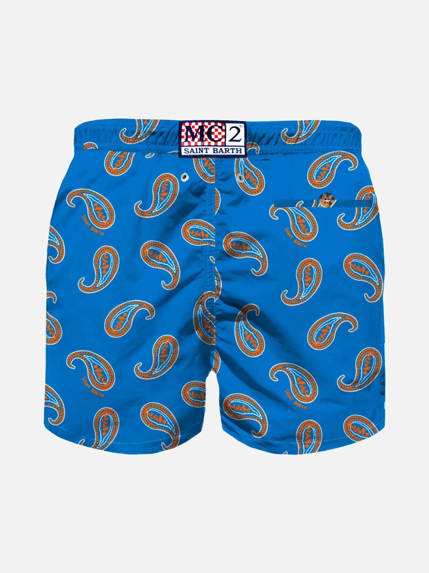 Blauwe zwembroek met paisleyprint voor jongens
