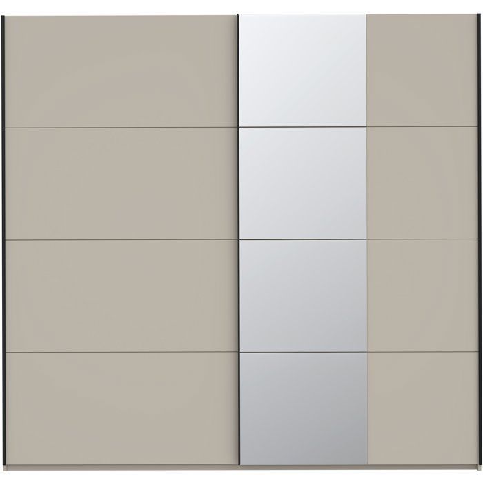 Armoire - 2 portes coulissantes - Cachemire + Miroir - L220,1 x P61,2 x H210,5 cm