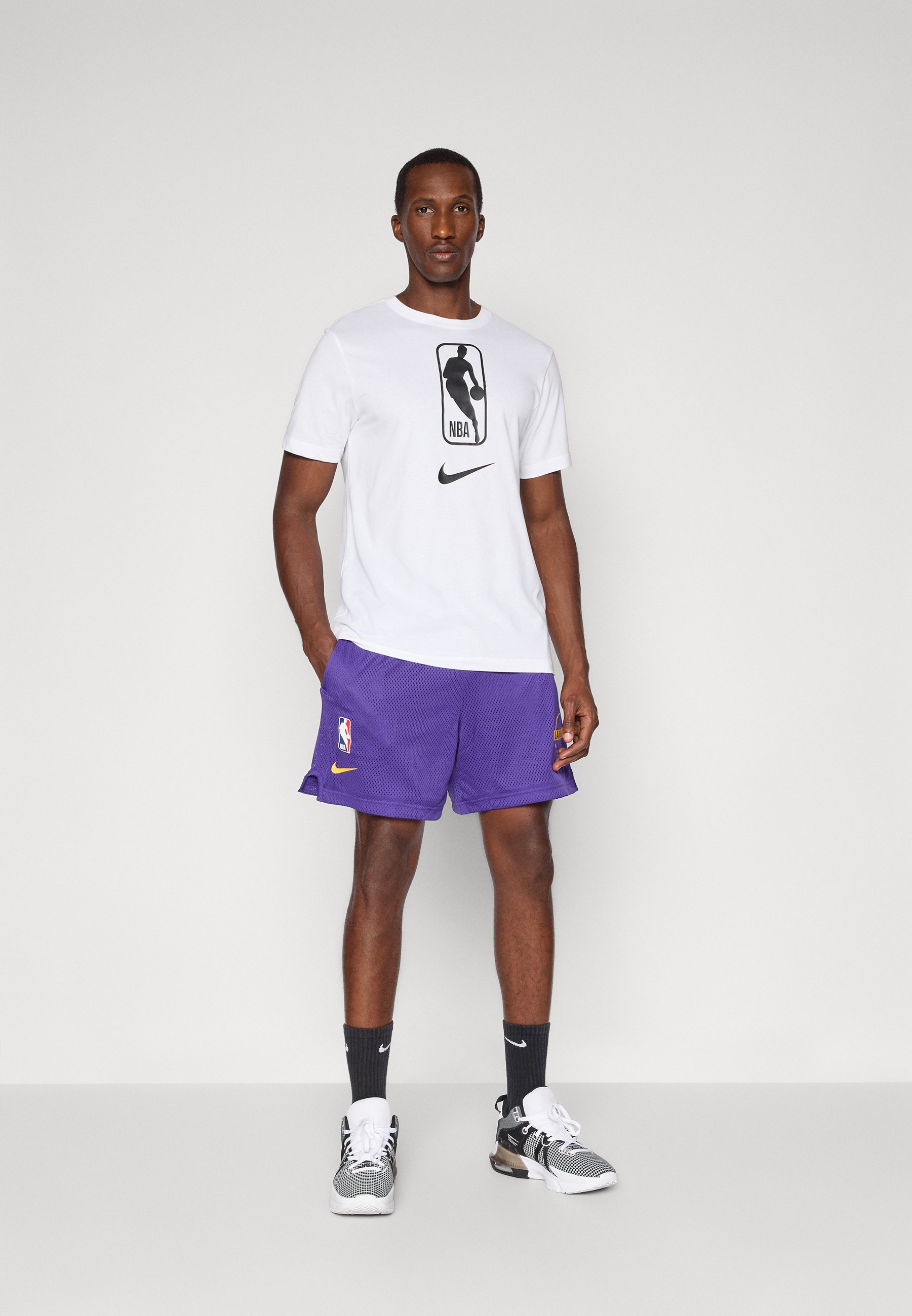 Nike Performance LOS ANGELES LAKERS SHORTS - Klubové oblečení - black/white