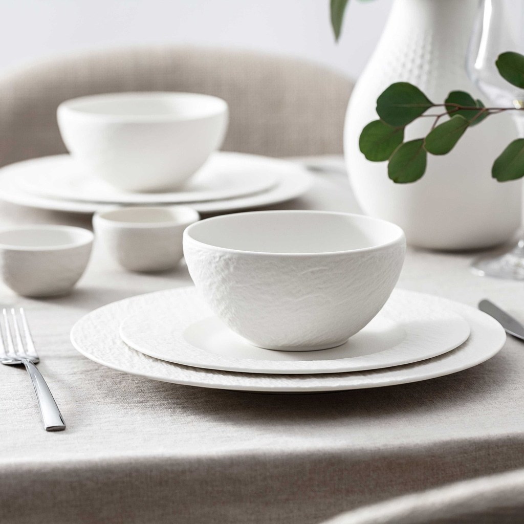 Villeroy & Boch galda piederumu komplekts, sākuma komplekts, 6 daļas. EK ražots Rock Blanc – 1 daļa