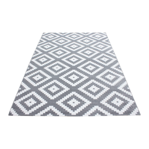 Dywan nowoczesny Plus Kwadraty szaro-kremowy 80 cm x 150 cm