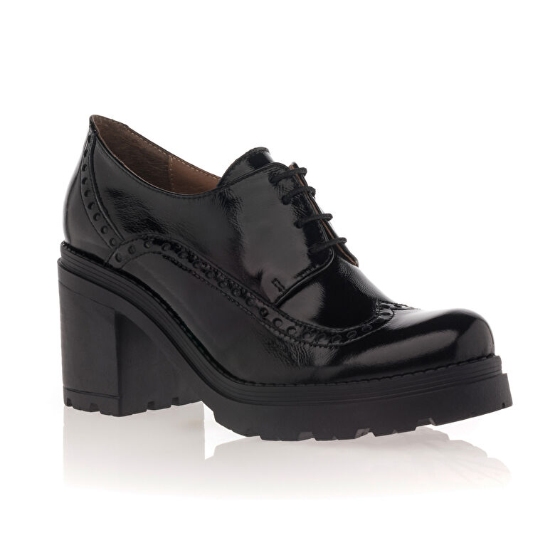 Zapatos de mujer negros con cordones / Zapatos Derby