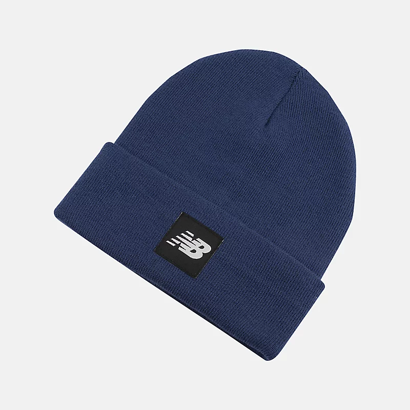 Czapka unisex med mankietem i logotyp Flying NB - NATURALNY INDYGO