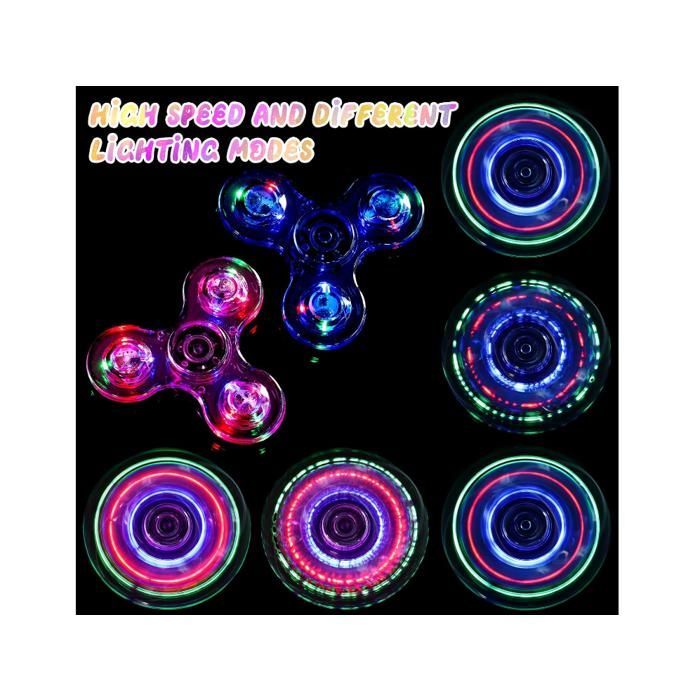 pezzi Fidget Spinner LED Crystal Light-Up Hand Spinner Giocattolo sensoriale Fidget Toys Antistress ADHD per bambini Blu e Viola