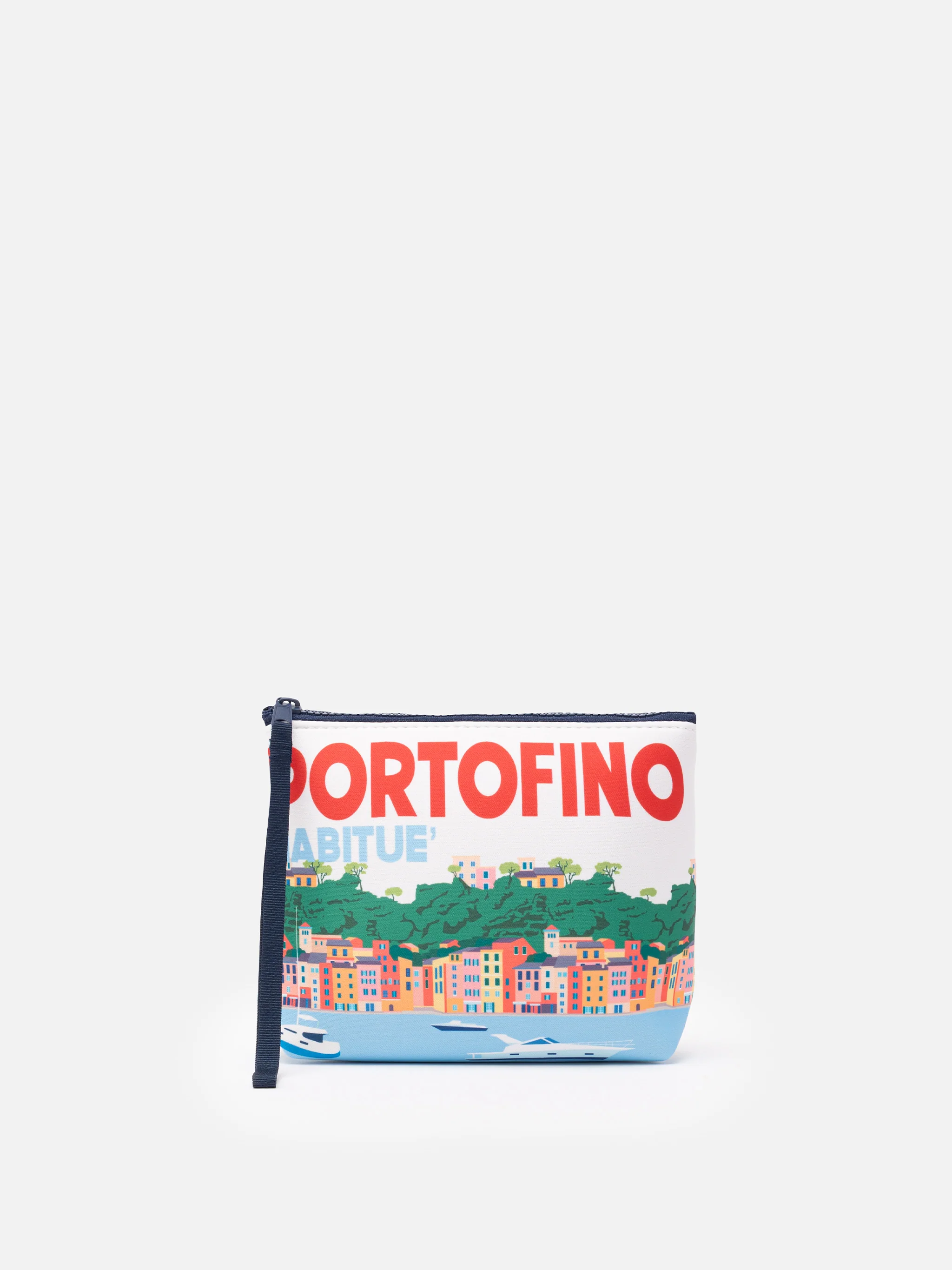Aline scuba clutch tas met Portofino ansichtkaartprint