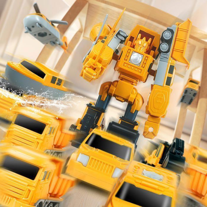 35PCS Magnetic Building Blocks Set of Transforming Robot Construction Vehicle Toys for Children Ages 3-9