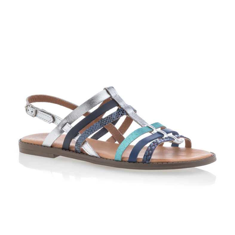 Grå sandaler / skor med öppen tå för kvinnor