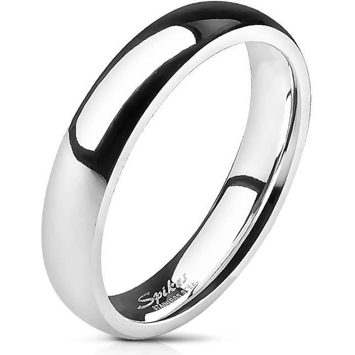 Traditional wedding ring for women and men, stainless steel, 4mm (55)