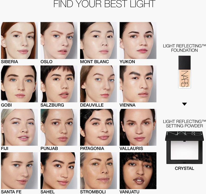 base NARS Light Reflecting™ é uma base radiante que proporciona um aspecto natural.