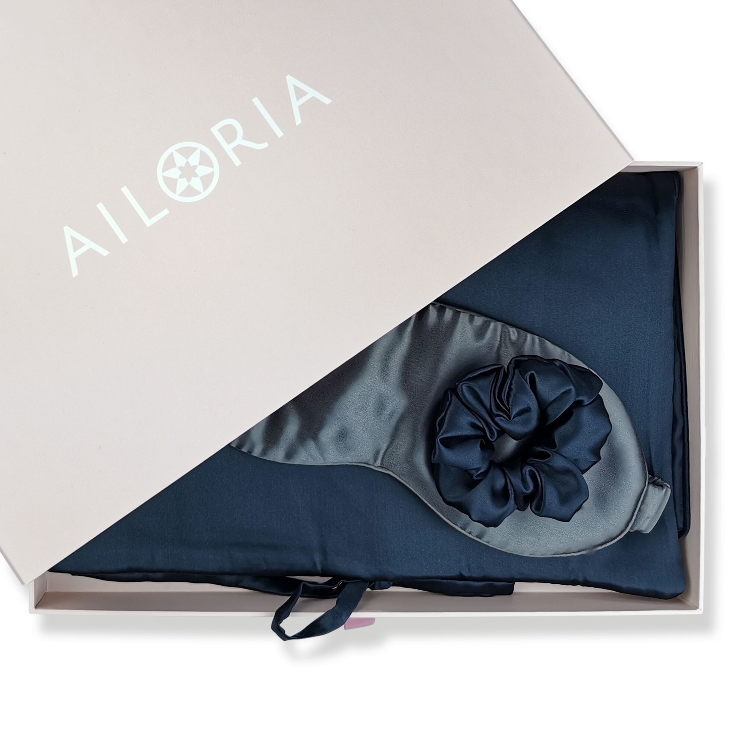 Ailoria Beauty M Putni set: Svilena torbica, Maska za spavanje i Gumica za kosu - 1 komad