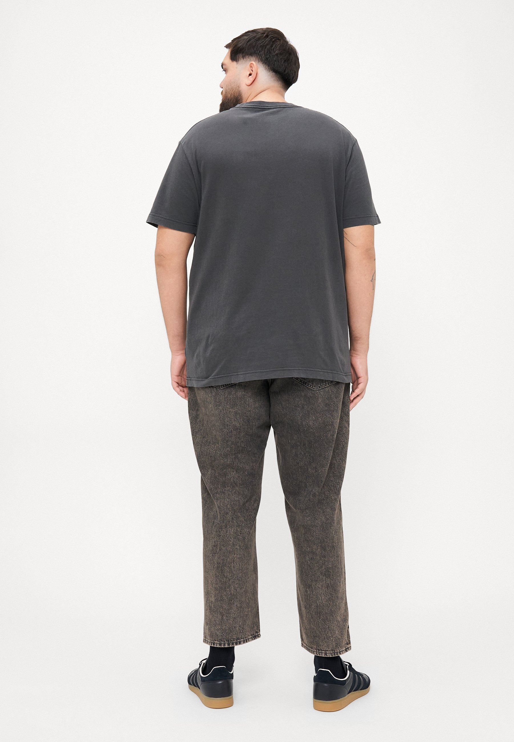 Jack & Jones JORINWOOD WASH TEE CREW NECK - Koszulka z nadrukiem - czarna