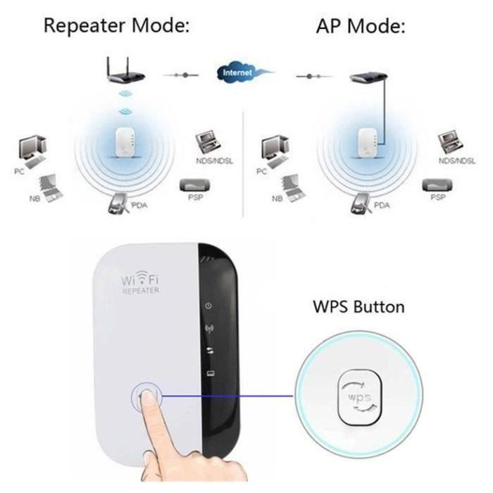 Amplificatore/Ripetitore WiFi, Booster di segnale wireless, Estensore WiFi 300M WLAN 802.11n/g/b