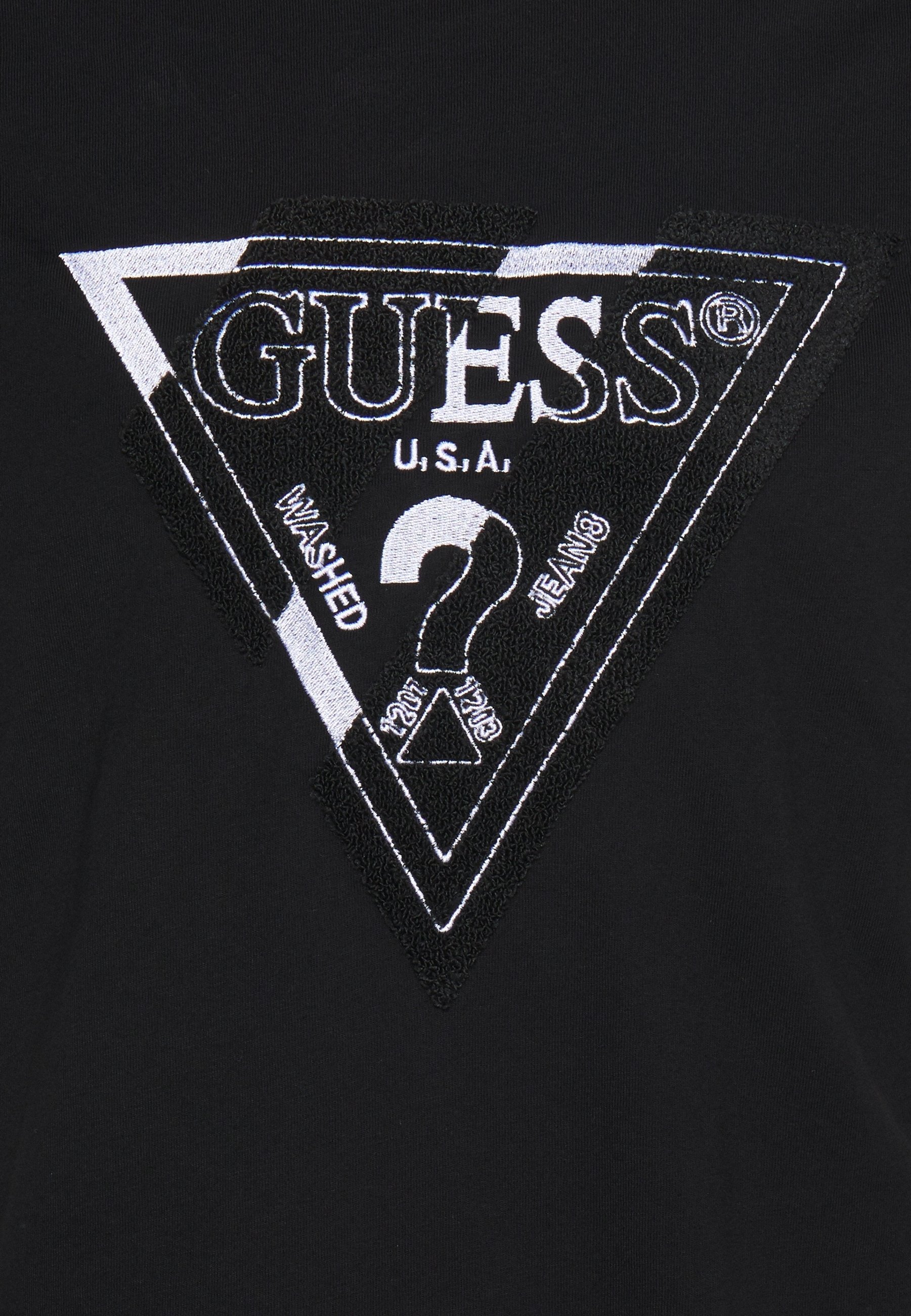 Guess Print T-shirt - zwart