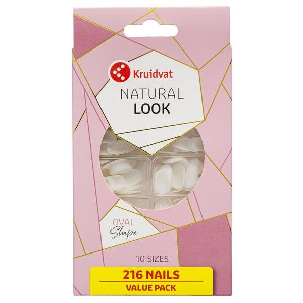 Kruidvat Salon Nails Natural Look Oval Kunstnagels<br>216 stuks