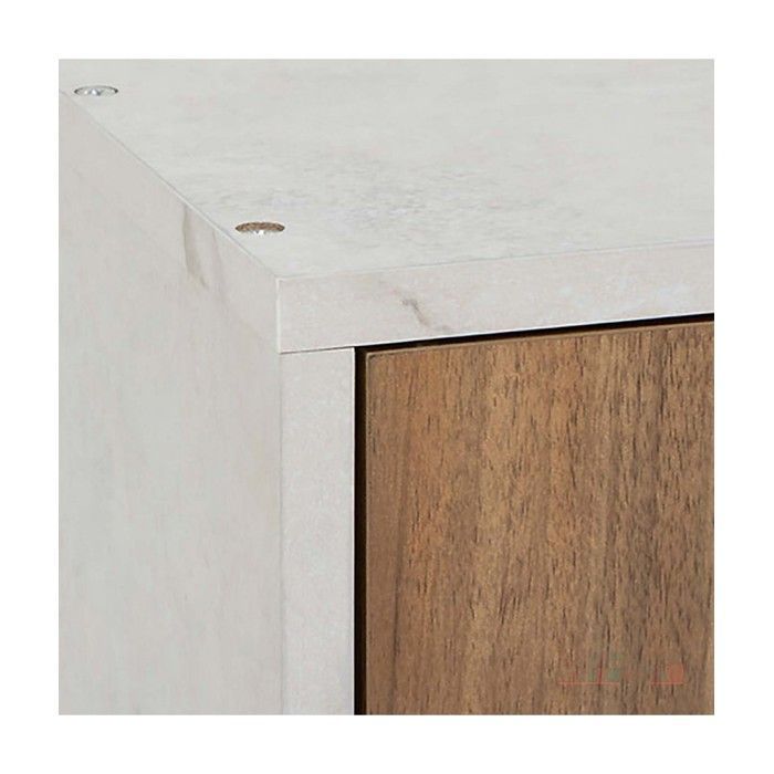 Armario de pared de cocina con 2 puertas + 1 estante extraíble, color marrón/blanco - Largo 52 x Profundidad 20 x Alto 59 cm