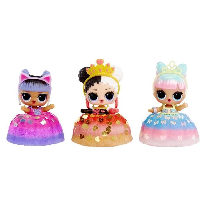 LOL Surprise Mix & Make Pastel de Cumpleaños - Mini Muñeca de 7,5 cm, Vestido con Forma de Pastel - Arma y Decora - Diseño Aleatorio