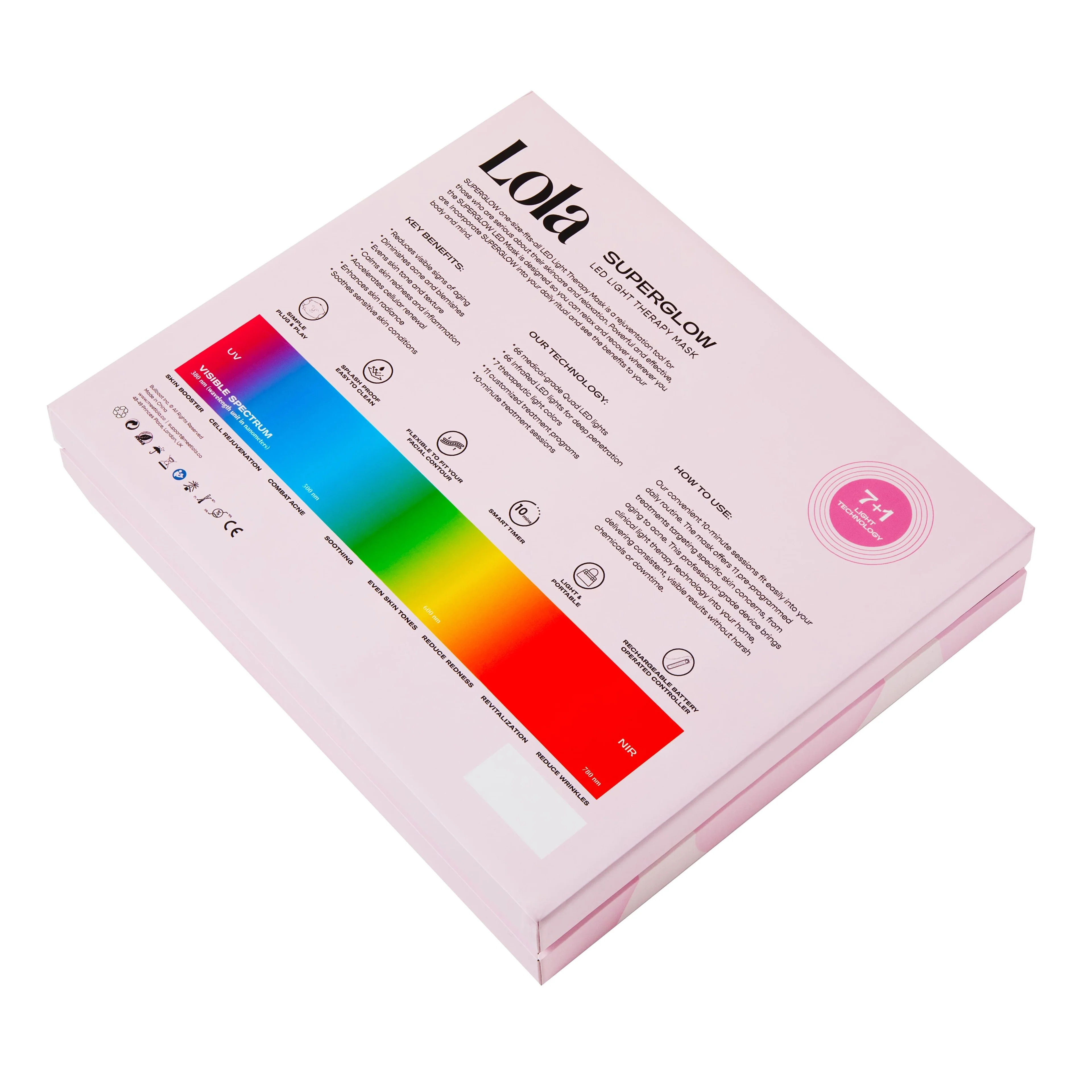 Accessori Superglow LED Light Therapy Mask - Beauty Device, Tratt.viso 24 ore illuminante, Tratt.viso 24 ore antirughe