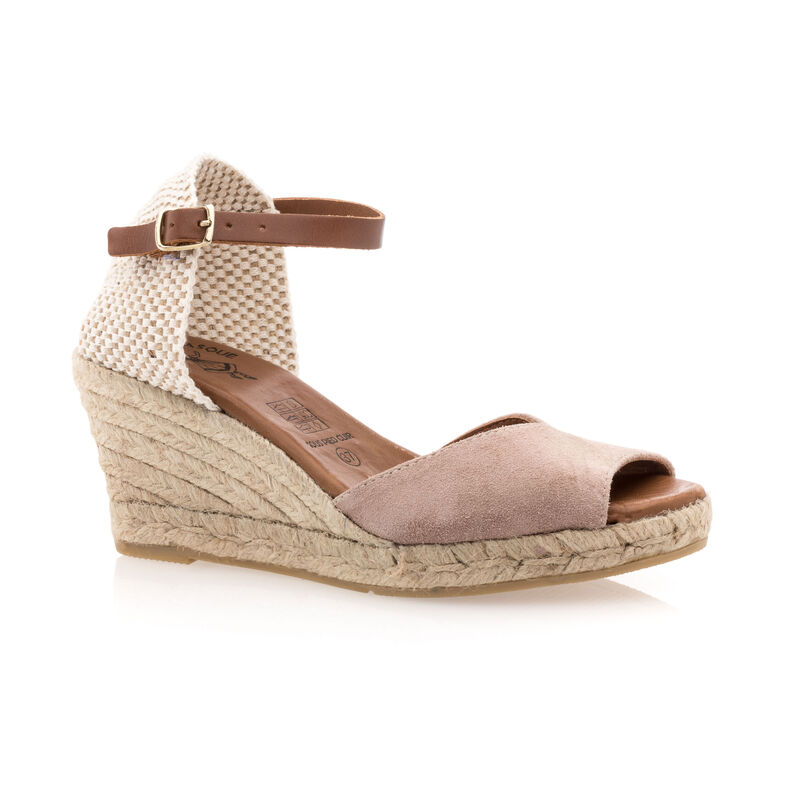 Rosa espadriller med tausåler til dame
