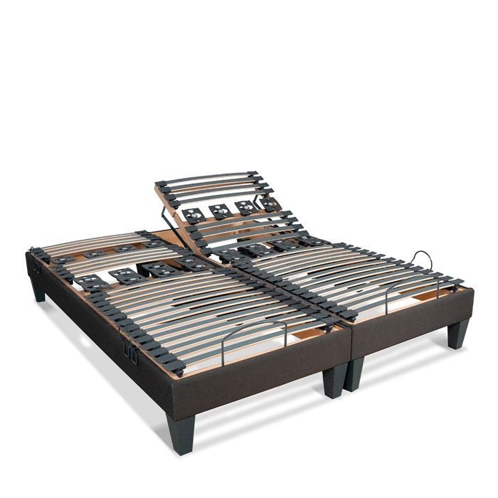 Set mit 2 elektrischen Rochereau-Bettgestellen, 2 x 90 x 200 cm, Lattenrost und Stützen