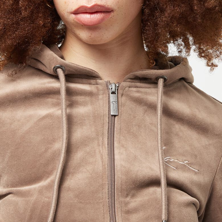 Chest Signature Tight Full Zip Velvet Jacket