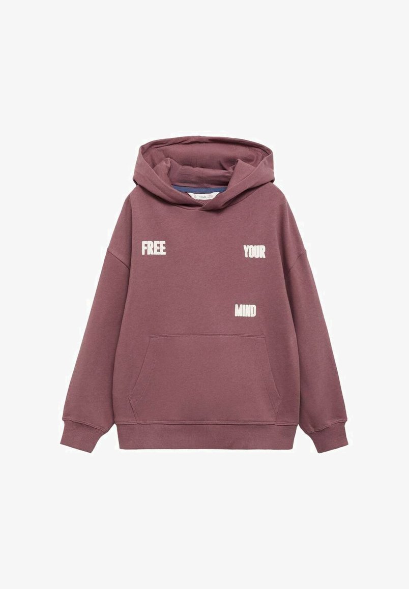 Sweat à capuche imprimé Mango Kids pour enfant et adolescent - rouge chiné
