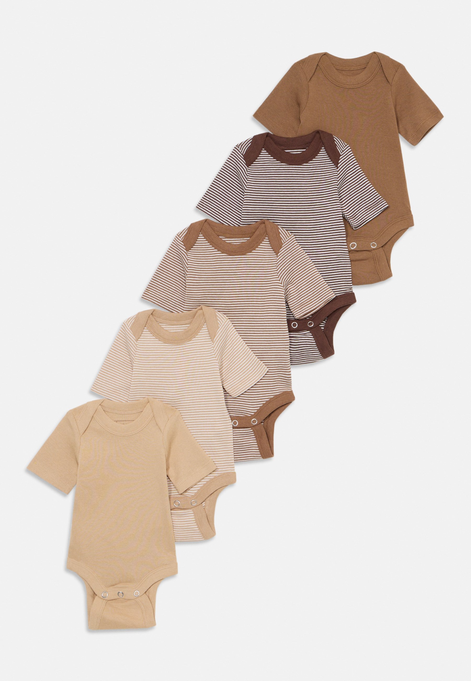 Friboo UNISEX 5-PACK MET KORTE MOUWEN - Slaappak - lichtbruin/beige