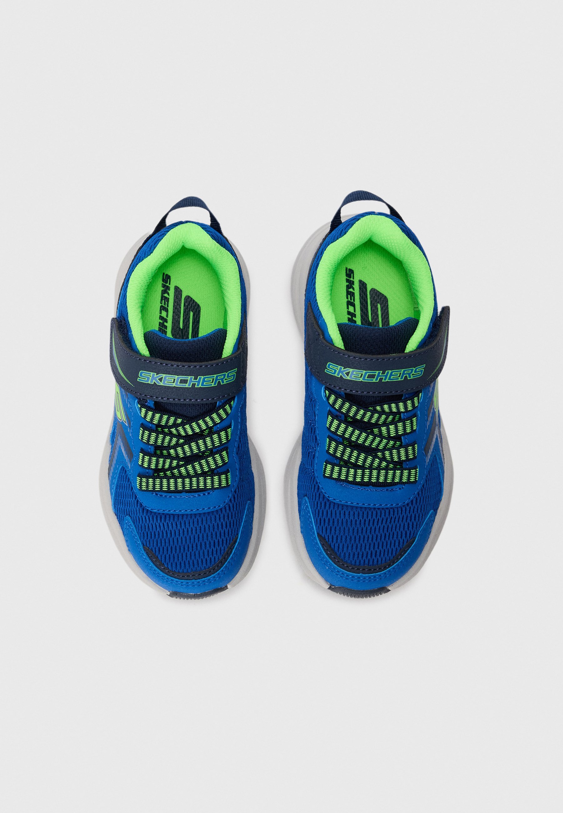 Skechers MICROSPEC TREAD - Trampki - niebieskie/srebrne/limonkowe