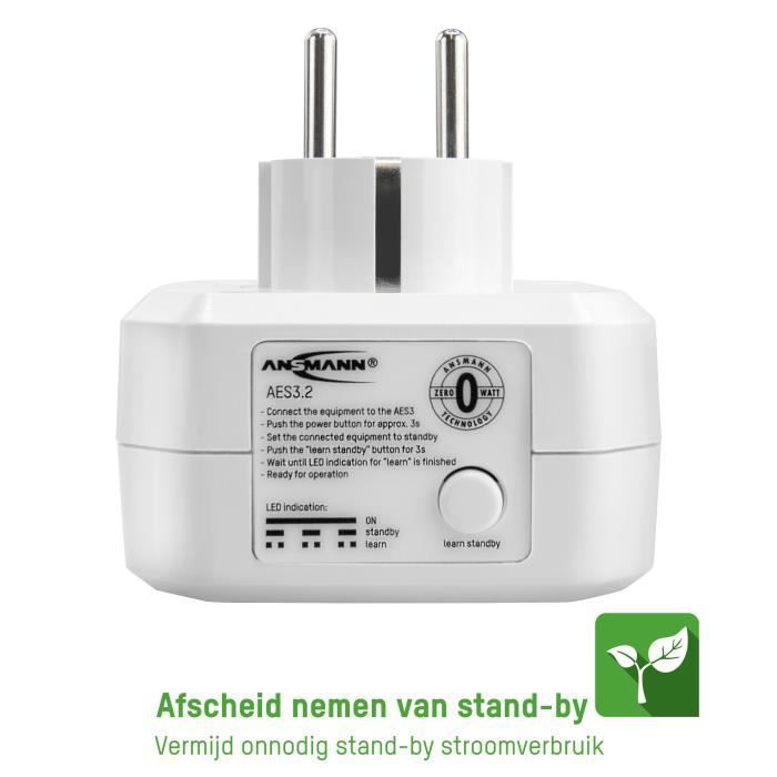 Toma de corriente - ANSMANN - AES3.2 Zero Watt - Ahorro de energía - Interruptor - Blanco