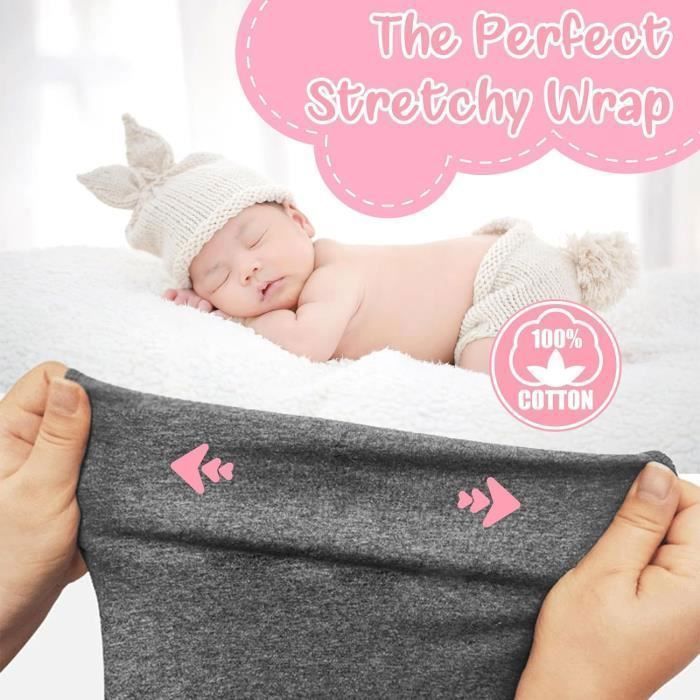 Fasce porta bebè, marsupio multifunzionale per bambini fino a 16 kg, elastico, comodo, fascia porta bebè (grigio).