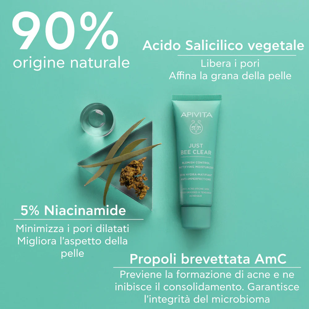 Just Bee Clear Crema Idratante Opacizzante Anti-Imperfezioni - Tratt.viso 24 ore antimperfezioni