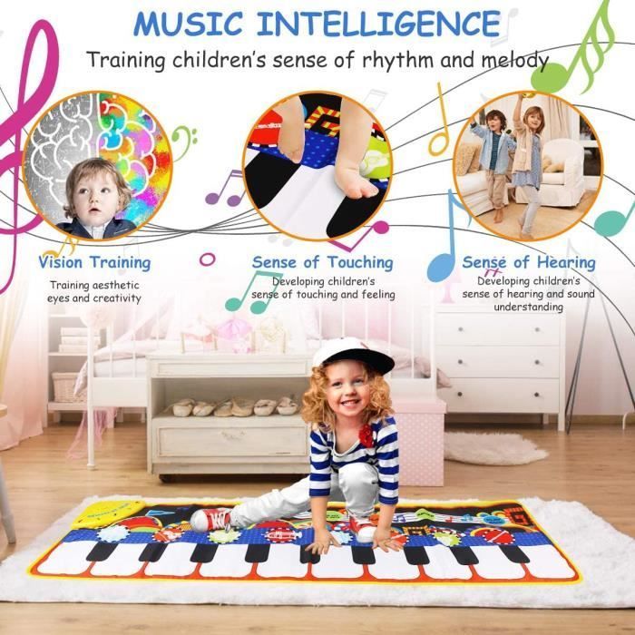 Alfombra de juego con forma de piano - Alfombra de juego musical grande - Regalo para niños y niñas