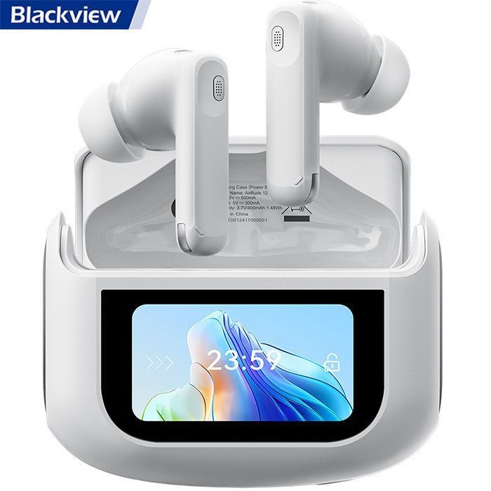 Blackview AirBuds 12 – Kabellose Ohrhörer mit Bluetooth 5.4, ANC/ENC, IPX7, 28 Stunden Akkulaufzeit, Weiß