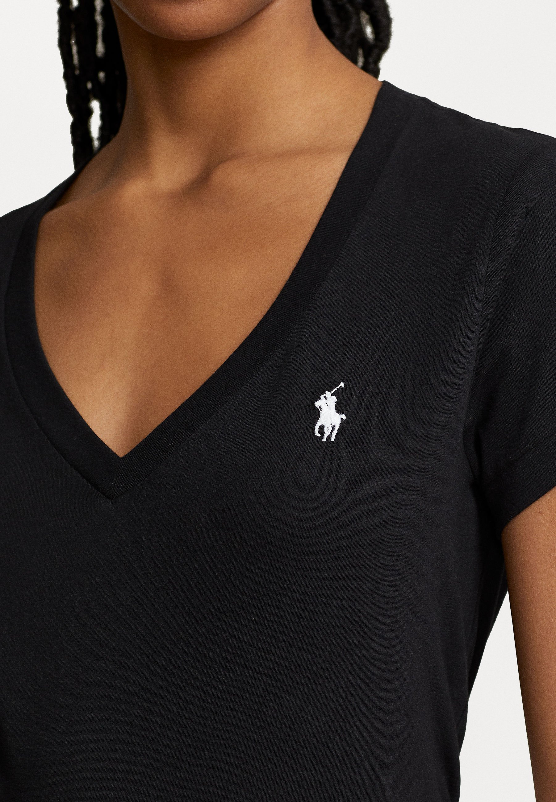Polo Ralph Lauren COTTON JERSEY V-NECK T-SHIRT - Tricou simplu - negru
