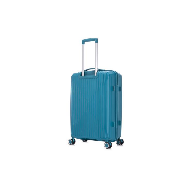 Valigia da cabina 55x35x25 cm in polipropilene infrangibile | Valigia CELIMS SkyCruiser | Lucchetto TSA | 8 ruote a 360° | Blu