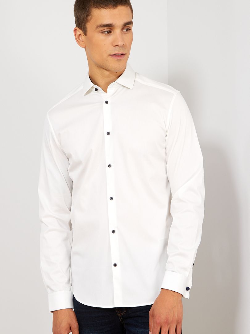 Camisa Slim Stretch - Branca
