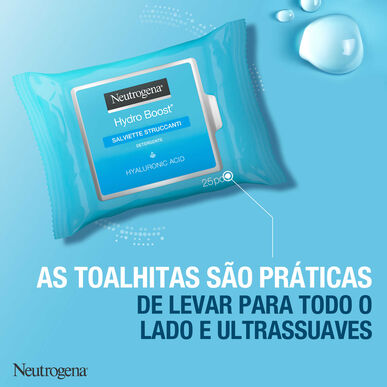 Neutrogena Hydro Boost -kasvojenpuhdistuspyyhkeet, hyaluronihappoa sisältävät kasvojenpuhdistuspyyhkeet, 2 x 25 kpl.