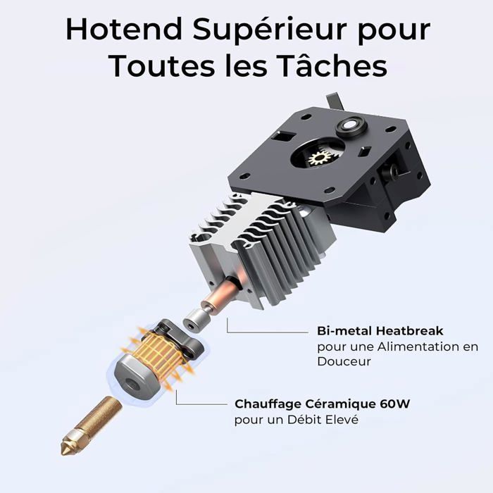 Imprimante 3D Creality Ender 3 V3 KE, 500mm/s with Nivellement Automatique, 300°C Sprite Direct Extruder, 220x220x240mm for Beginner