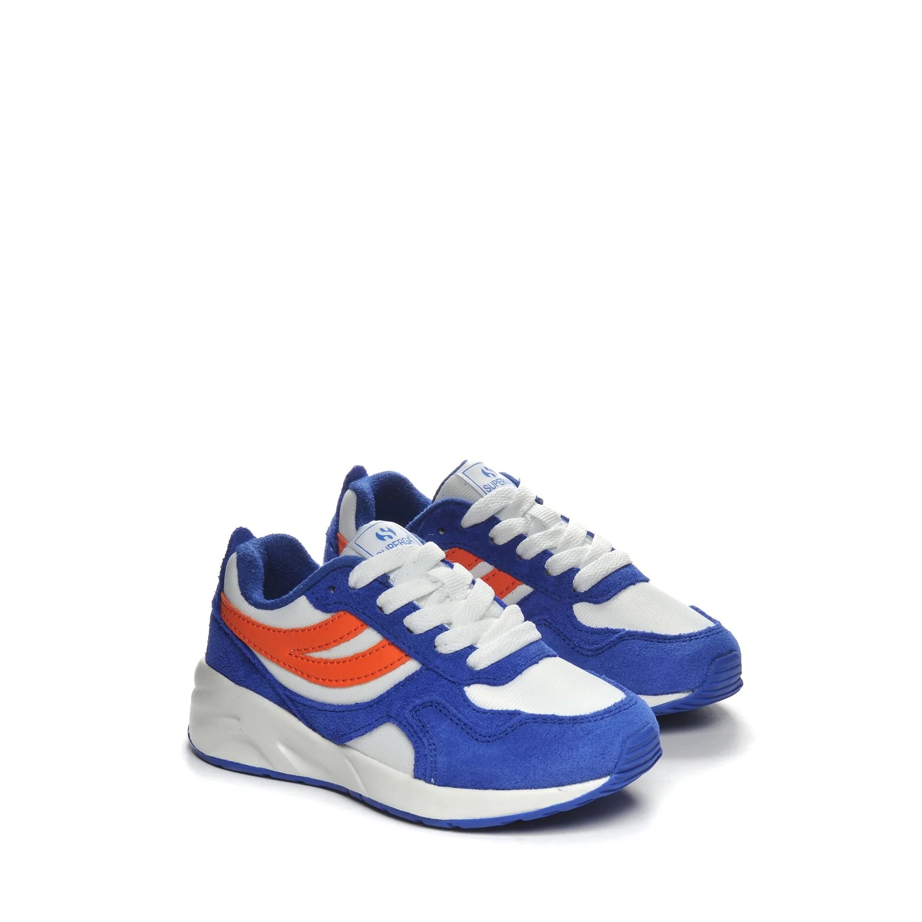 4073 KIDS TRAINING POLY SUEDE-BLUE ROYAL-WHITE-ORANGE