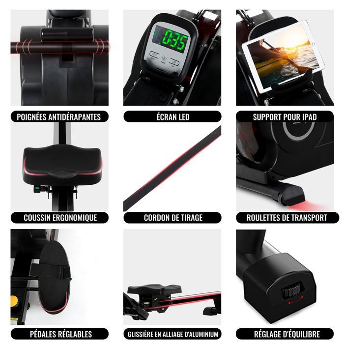 Vogatore idraulico pieghevole ISE con Bluetooth, schermo LCD e 6 funzioni SY-2027