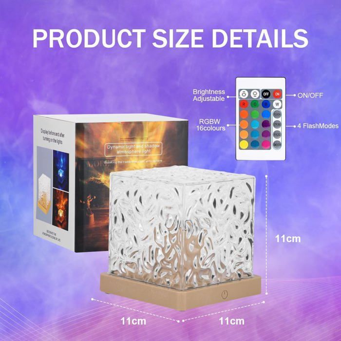 Aurora Starry Sky Projector, 16 Colours LED Wave Lamp, Remote Control Ocean Wave Night Light (Plug-in Lamp)