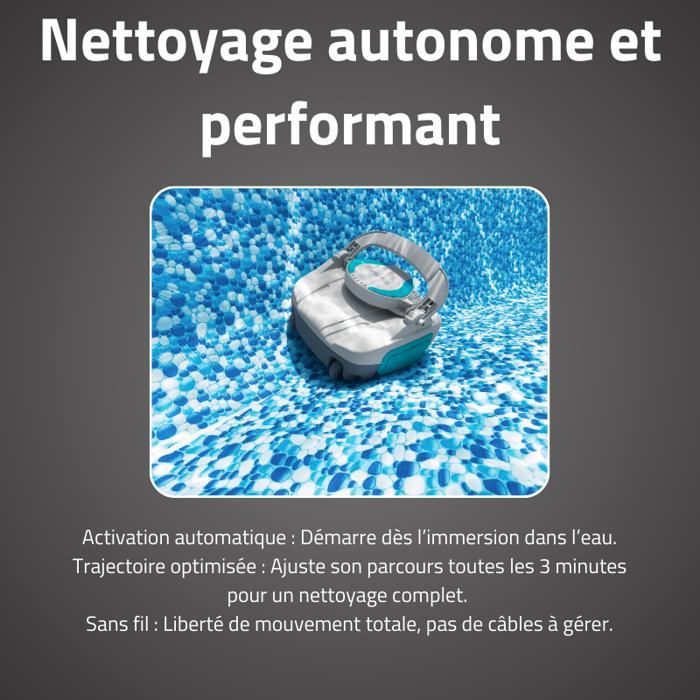 BESTWAY Bestway Robot piscine rechargeable Quartz - nettoyage fond plat - 10 m² max
