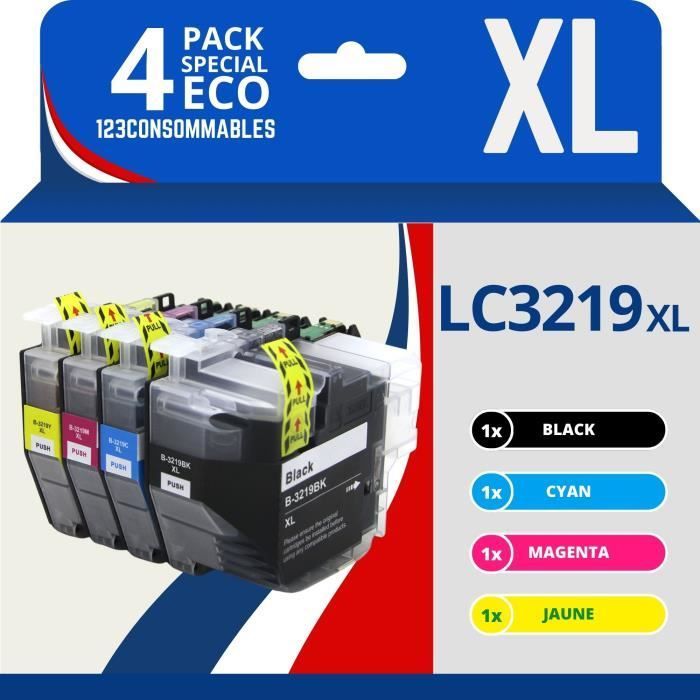 Cartuchos de tinta compatibles LC3219XL para Brother MFC-J5330DW, J5730DW, J6930D - 123CONSOMMABLES