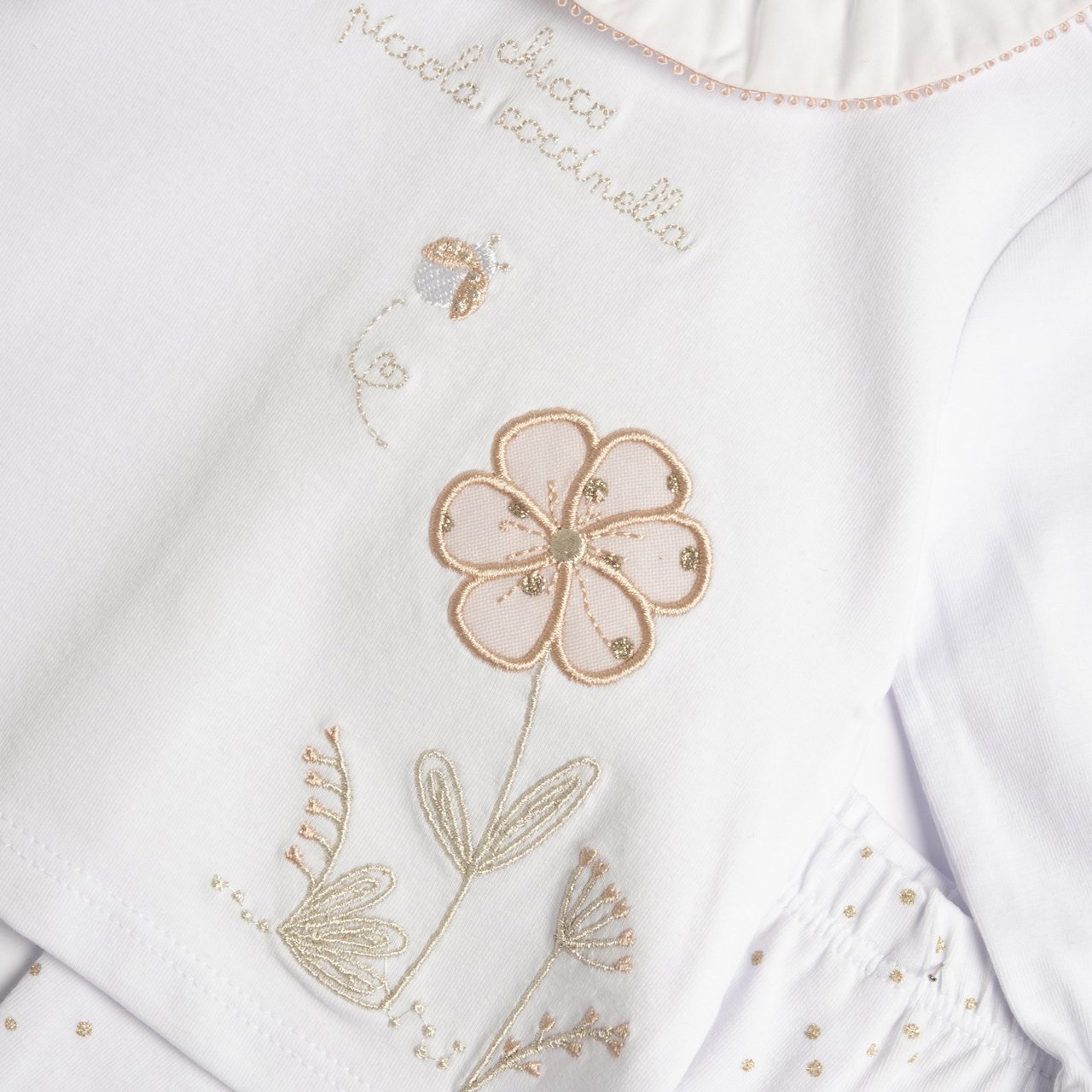 Hemd- und Hosenset mit Blumenfüßen