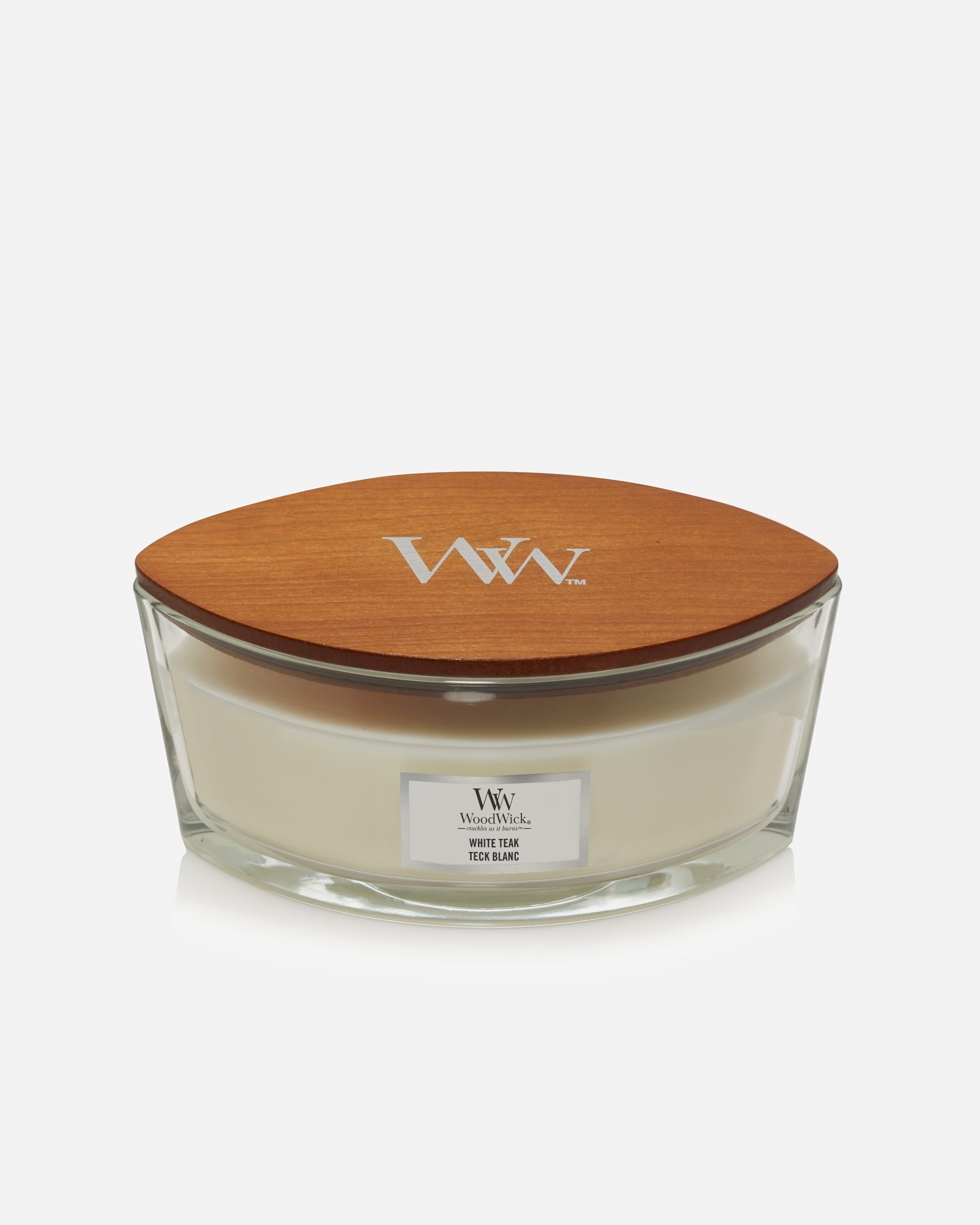 WoodWick sviečka Biely teak - 454 g