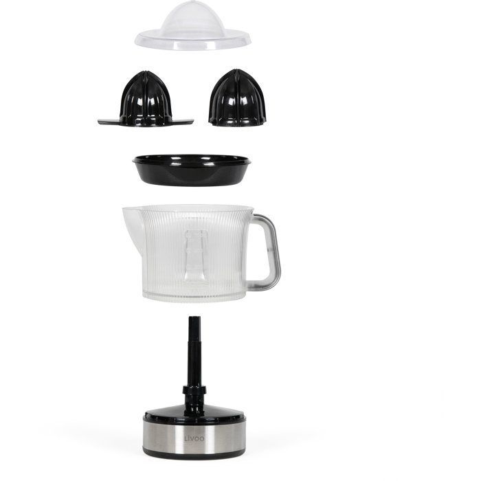 Exprimidor eléctrico de cítricos - LIVOO - DOD210 - 40 W - 1 cono grande y 1 cono pequeño - Acero inoxidable / Negro