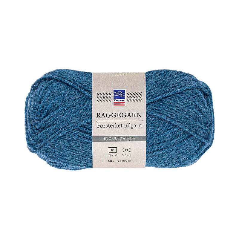 Trysil Rag garn klassiskt 80% ull, denim