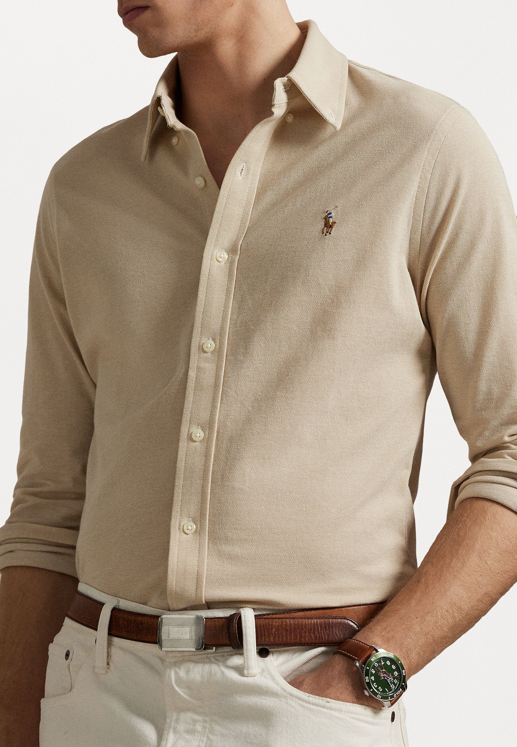 Polo Ralph Lauren Chemise sport à manches longues - Beige côtier
