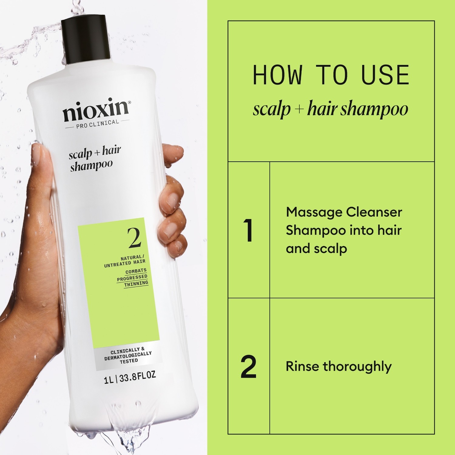Nioxin plaukų šampūnas System 2 valomasis šampūnas - 300 ml