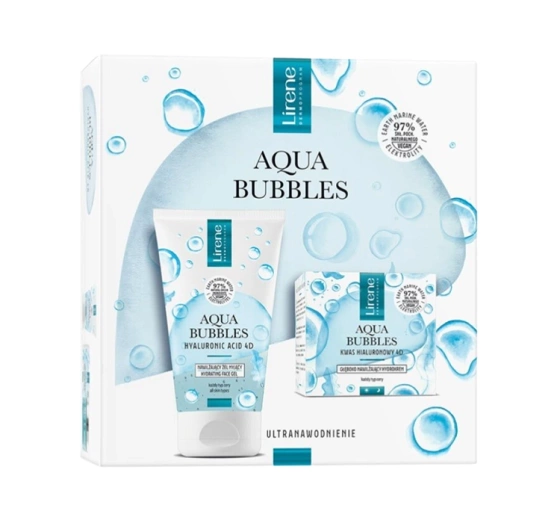Lirene Aqua Bubbles zestaw prezentowy krem 50 ml   żel do mycia twarzy 150 ml
